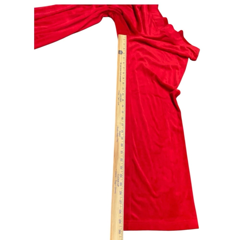 Juicy Couture Velour‎ Red LARGE Rhinestone Spell-out Sweatpants Flare Leg Y2k - Picture 8 of 9